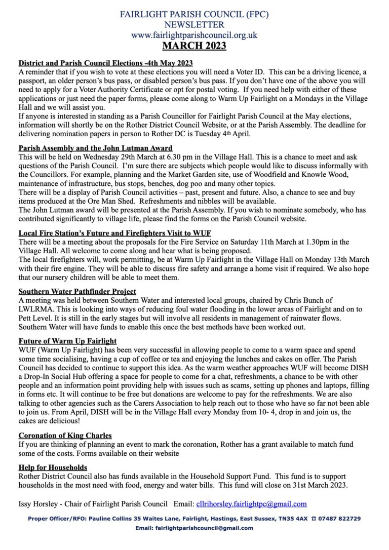 Parish Council Newsletter - Fairlight Focus